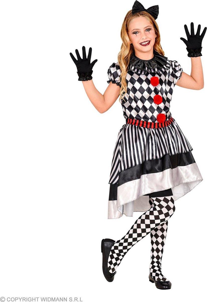 Harlequin Kostuum | Speelse Harlekijn Pop Kind | Meisje | Maat 140 | Carnaval kostuum | Verkleedkleding